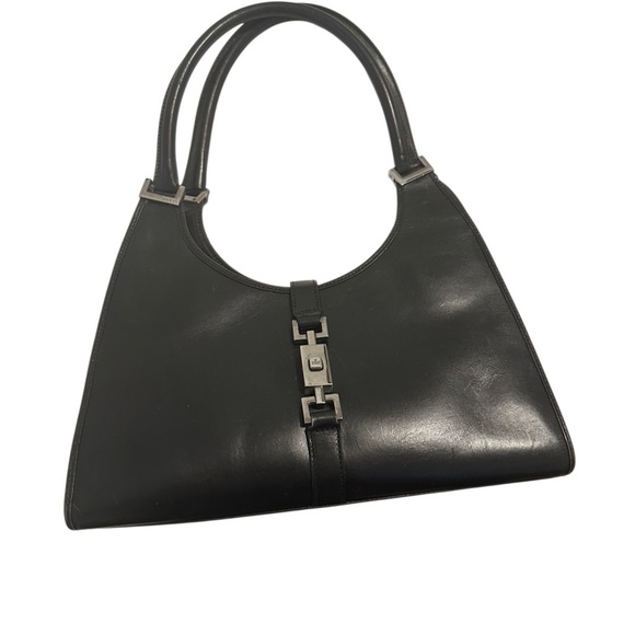 Gucci Black Leather Shoulder Bag with Silver Hardware - Picture 2 of 11